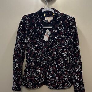 NWT Michael Kors Black Floral Blazer
